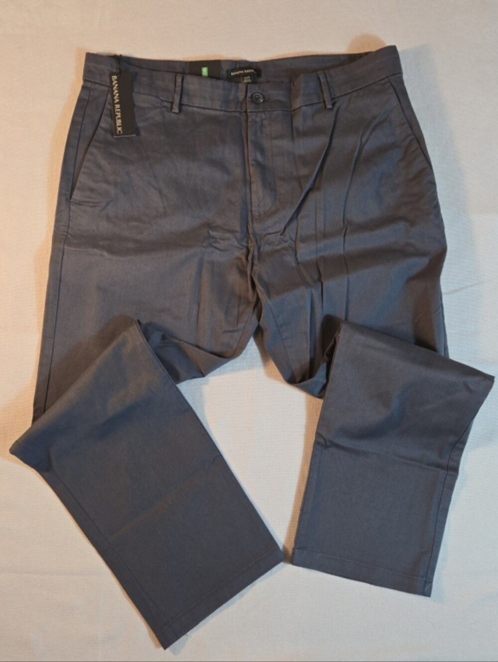 Banana Republic Chino Pants Mens Gray Stretch Size 38X29 Straight Leg NWT